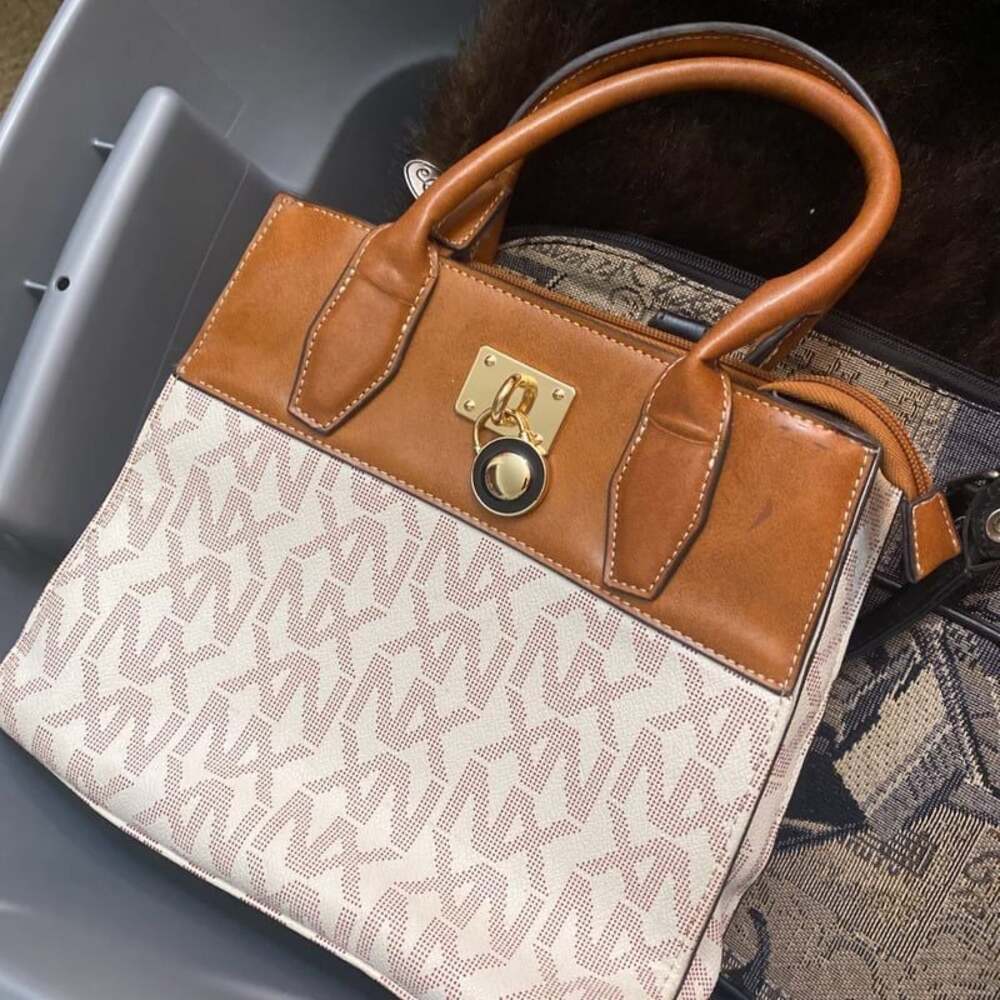 Noble Exchange (NX) Monogram Logo Vanilla/Tan Belted‎ Satchel